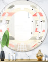 Horizontal Retro Geometrical Pattern I - Modern Round or Oval Wall Mirror - Space