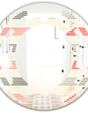 Horizontal Retro Geometrical Pattern I - Modern Round or Oval Wall Mirror - Space