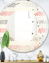 Horizontal Retro Geometrical Pattern I - Modern Round or Oval Wall Mirror - Wave