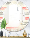 Horizontal Retro Geometrical Pattern I - Modern Round or Oval Wall Mirror - Leaves