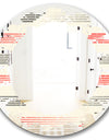 Horizontal Retro Geometrical Pattern I - Modern Round or Oval Wall Mirror - Leaves