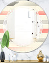 Horizontal Retro Geometrical Pattern I - Modern Round or Oval Wall Mirror - Triple C