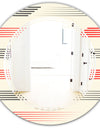 Horizontal Retro Geometrical Pattern I - Modern Round or Oval Wall Mirror - Triple C