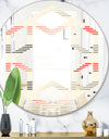 Horizontal Retro Geometrical Pattern I - Modern Round or Oval Wall Mirror - Hexagon Star