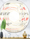 Horizontal Retro Geometrical Pattern I - Modern Round or Oval Wall Mirror - Whirl