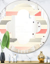 Horizontal Retro Geometrical Pattern I - Modern Round or Oval Wall Mirror - Quatrefoil