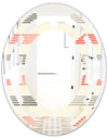 Horizontal Retro Geometrical Pattern I - Modern Round or Oval Wall Mirror - Space