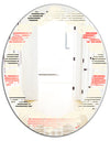 Horizontal Retro Geometrical Pattern I - Modern Round or Oval Wall Mirror - Leaves