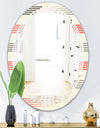 Horizontal Retro Geometrical Pattern I - Modern Round or Oval Wall Mirror - Triple C