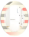 Horizontal Retro Geometrical Pattern I - Modern Round or Oval Wall Mirror - Triple C