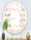 Horizontal Retro Geometrical Pattern I - Modern Round or Oval Wall Mirror - Hexagon Star