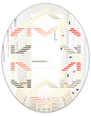Horizontal Retro Geometrical Pattern I - Modern Round or Oval Wall Mirror - Hexagon Star