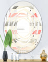 Horizontal Retro Geometrical Pattern I - Modern Round or Oval Wall Mirror - Whirl