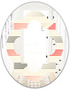 Horizontal Retro Geometrical Pattern I - Modern Round or Oval Wall Mirror - Quatrefoil