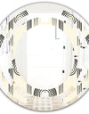 Retro Curved Minimal Geometric Ornament II - Modern Round or Oval Wall Mirror - Space