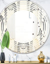 Retro Curved Minimal Geometric Ornament II - Modern Round or Oval Wall Mirror - Wave