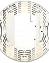 Retro Curved Minimal Geometric Ornament II - Modern Round or Oval Wall Mirror - Wave