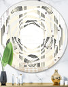 Retro Curved Minimal Geometric Ornament II - Modern Round or Oval Wall Mirror - Whirl