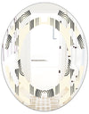 Retro Curved Minimal Geometric Ornament II - Modern Round or Oval Wall Mirror - Space