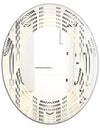 Retro Curved Minimal Geometric Ornament II - Modern Round or Oval Wall Mirror - Wave