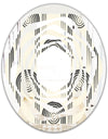 Retro Curved Minimal Geometric Ornament II - Modern Round or Oval Wall Mirror - Whirl