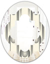 Retro Curved Minimal Geometric Ornament II - Modern Round or Oval Wall Mirror - Quatrefoil