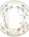 Retro Curved Minimal Geometric Ornament I - Modern Round or Oval Wall Mirror - Space