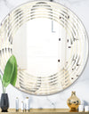 Retro Curved Minimal Geometric Ornament I - Modern Round or Oval Wall Mirror - Wave