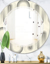 Retro Curved Minimal Geometric Ornament I - Modern Round or Oval Wall Mirror - Triple C