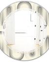 Retro Curved Minimal Geometric Ornament I - Modern Round or Oval Wall Mirror - Triple C