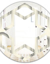 Retro Curved Minimal Geometric Ornament I - Modern Round or Oval Wall Mirror - Hexagon Star