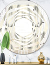 Retro Curved Minimal Geometric Ornament I - Modern Round or Oval Wall Mirror - Whirl