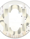 Retro Curved Minimal Geometric Ornament I - Modern Round or Oval Wall Mirror - Quatrefoil