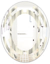 Retro Curved Minimal Geometric Ornament I - Modern Round or Oval Wall Mirror - Space