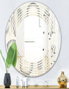 Retro Curved Minimal Geometric Ornament I - Modern Round or Oval Wall Mirror - Wave