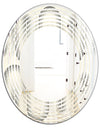 Retro Curved Minimal Geometric Ornament I - Modern Round or Oval Wall Mirror - Wave