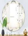 Retro Curved Minimal Geometric Ornament I - Modern Round or Oval Wall Mirror - Triple C