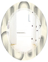 Retro Curved Minimal Geometric Ornament I - Modern Round or Oval Wall Mirror - Triple C