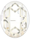 Retro Curved Minimal Geometric Ornament I - Modern Round or Oval Wall Mirror - Hexagon Star