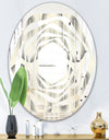 Retro Curved Minimal Geometric Ornament I - Modern Round or Oval Wall Mirror - Whirl
