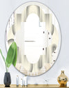 Retro Curved Minimal Geometric Ornament I - Modern Round or Oval Wall Mirror - Quatrefoil