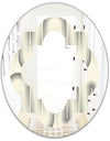 Retro Curved Minimal Geometric Ornament I - Modern Round or Oval Wall Mirror - Quatrefoil