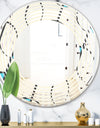 Retro Geometrical Abstract Minimal Pattern I - Modern Round or Oval Wall Mirror - Wave