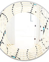Retro Geometrical Abstract Minimal Pattern I - Modern Round or Oval Wall Mirror - Wave
