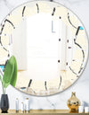 Retro Geometrical Abstract Minimal Pattern I - Modern Round or Oval Wall Mirror - Leaves