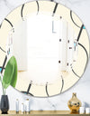 Retro Geometrical Abstract Minimal Pattern I - Modern Round or Oval Wall Mirror - Triple C