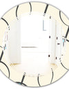 Retro Geometrical Abstract Minimal Pattern I - Modern Round or Oval Wall Mirror - Triple C