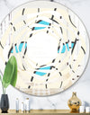 Retro Geometrical Abstract Minimal Pattern I - Modern Round or Oval Wall Mirror - Whirl