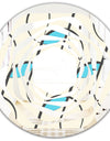 Retro Geometrical Abstract Minimal Pattern I - Modern Round or Oval Wall Mirror - Whirl