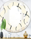 Retro Geometrical Abstract Minimal Pattern I - Modern Round or Oval Wall Mirror - Quatrefoil
